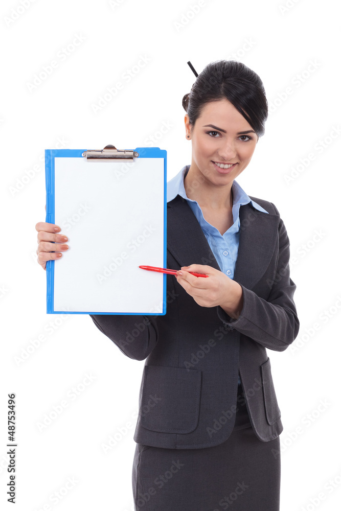 Secretary showing something in notepad Secretary showing something in notepad