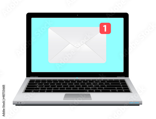 Laptop with email icon