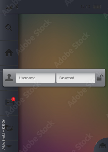 Smartphone login formn in editable vector format photo