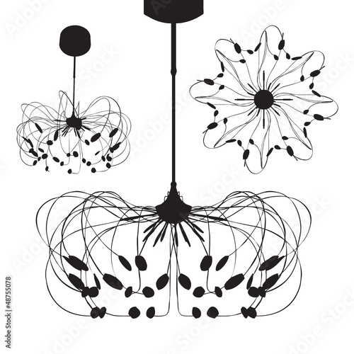 Silhouette of luxury chandelier