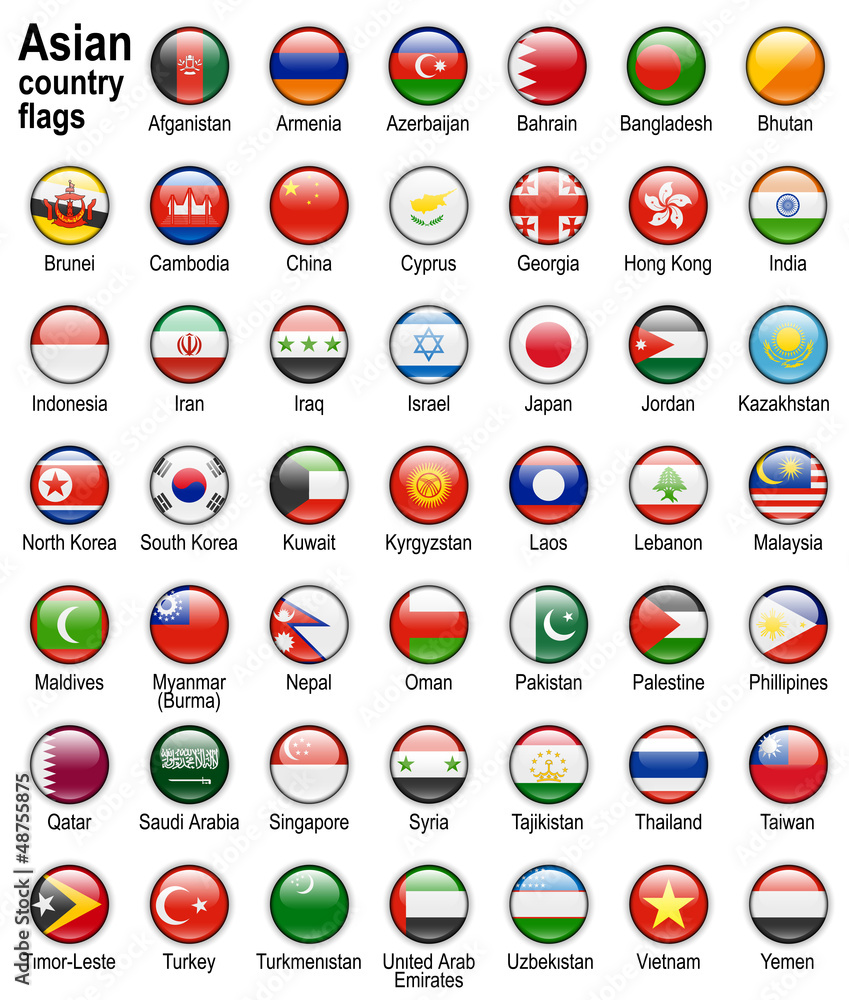 asian country flags asian country flags