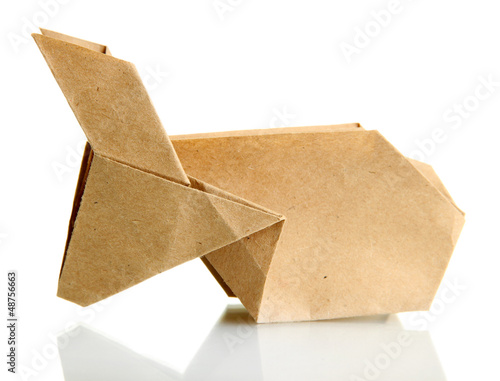 Origami rabbit isolated on white