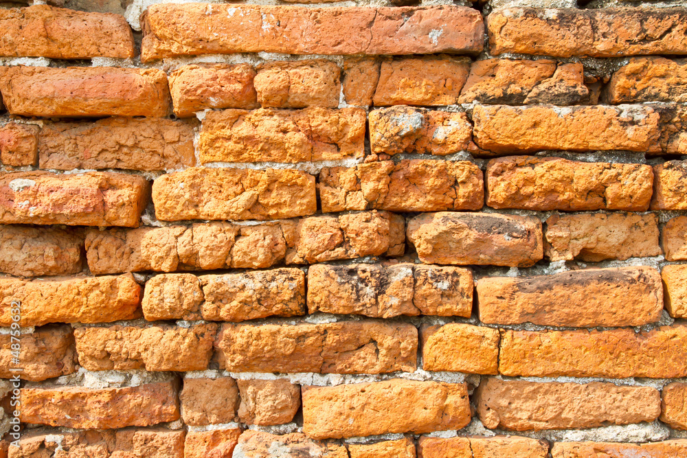 Old temple brick wall