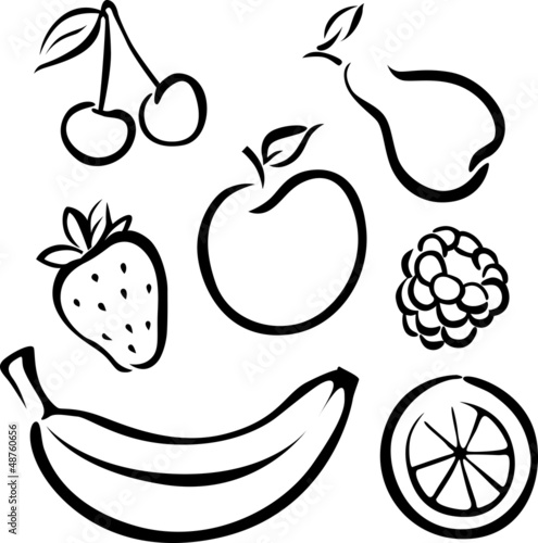 Set of vector fruit icons