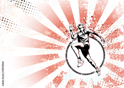runner retro poster background