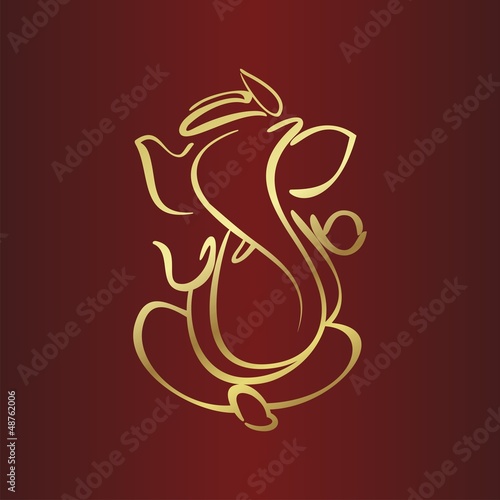 Ganesha, Hindu wedding card, royal Rajasthan, India