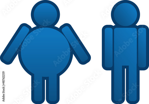 Fat to thin blue man icon