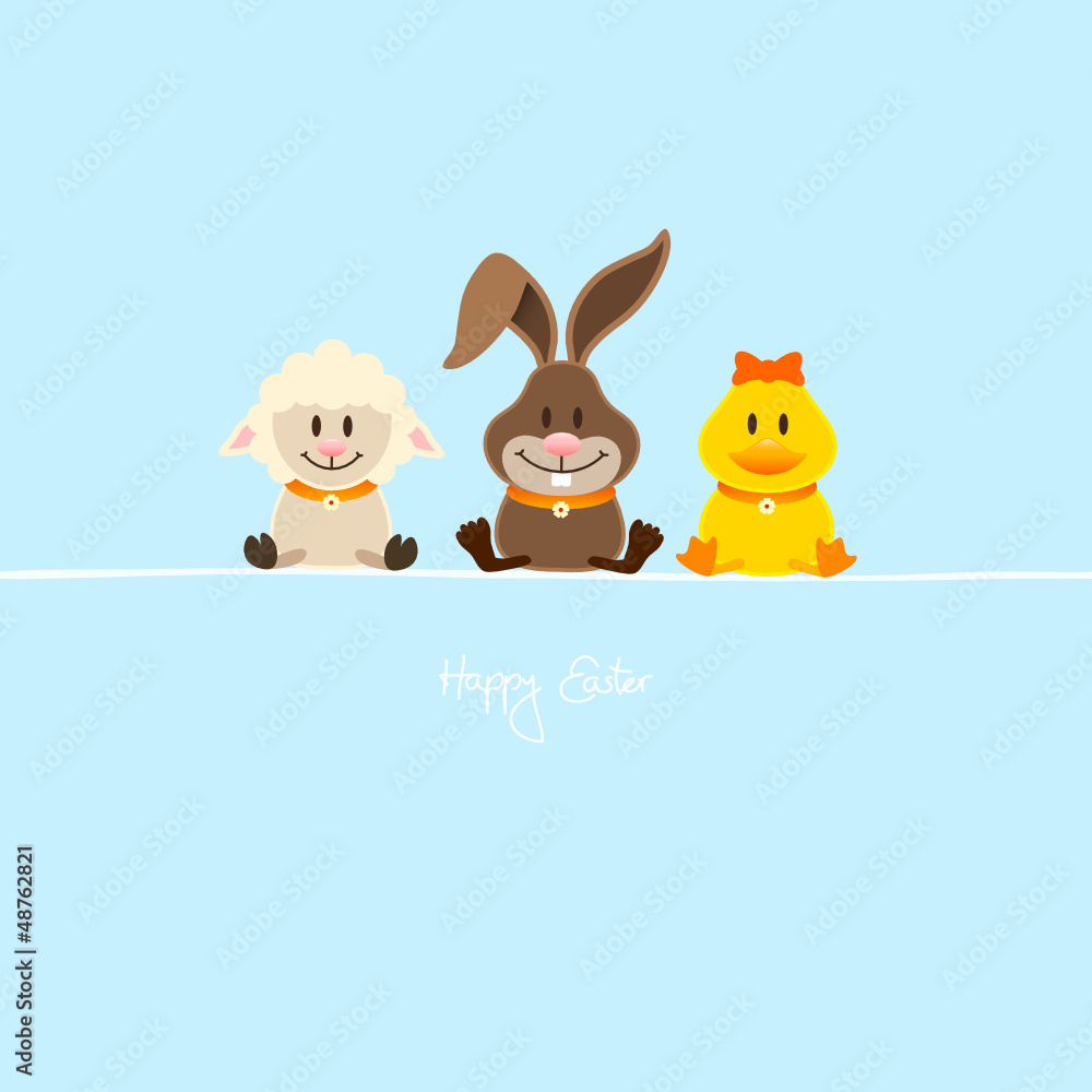 Lamb, Bunny & Duck Blue Lamb, Bunny & Duck Blue