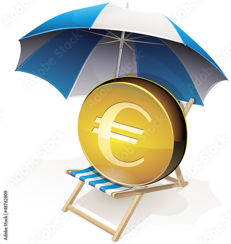 Euro sur sa chaise longue