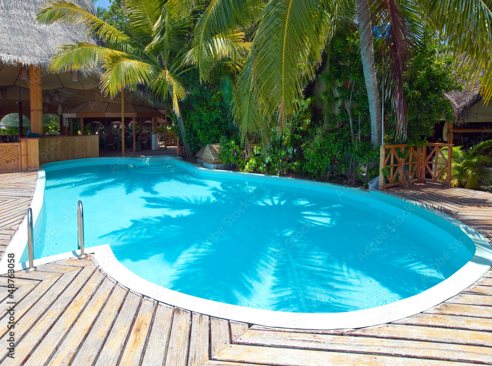 The pool on the seashore