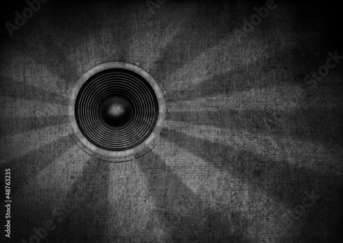 Black and white grunge starburst speaker