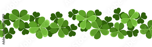St. Patrick's day vector seamless background with shamrock.