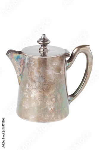 retro teapot or coffee pot, jug isolated on white background