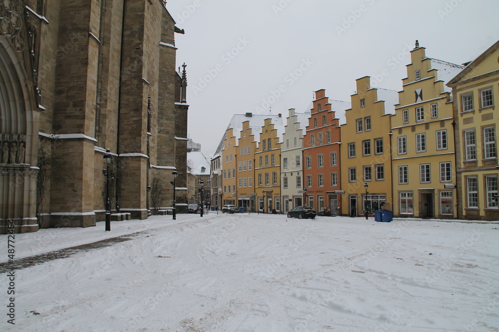 Rathausplatz im Schnee