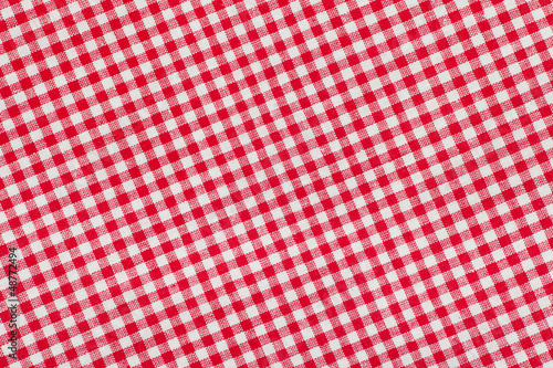 ed and white checkered tablecloth background, texture