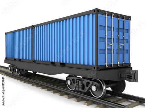 Railway wagon for transportation of containers