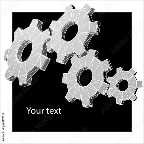 Techno gears background with sample text