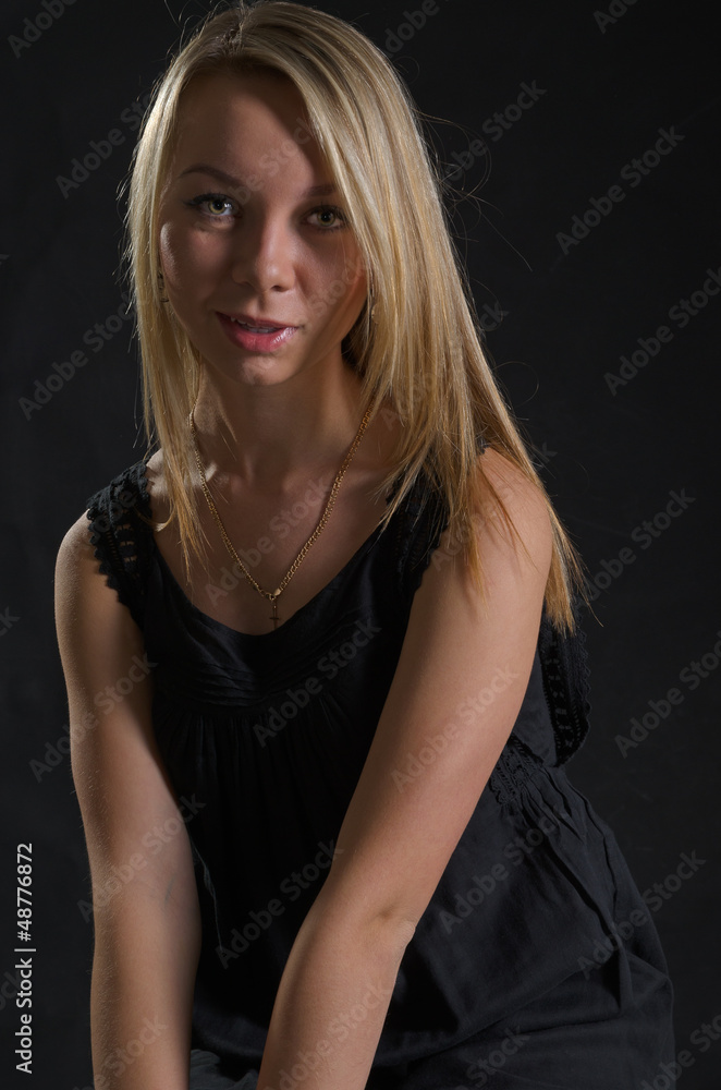 Blonde long haired young woman Blonde long haired young woman