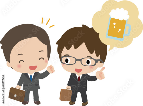 仕事帰りに飲みに行くビジネスマン