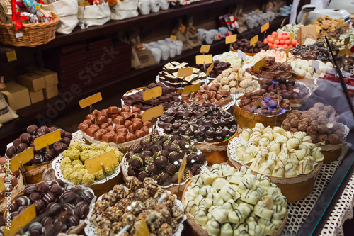 counter of the store with handmade chocolate © miklyxa