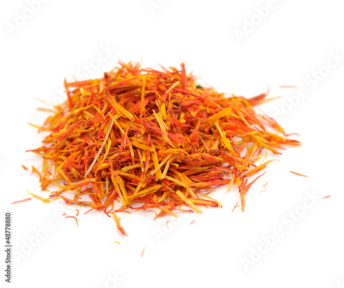 Safflower (Saffron Substitute) Isolated on White Background