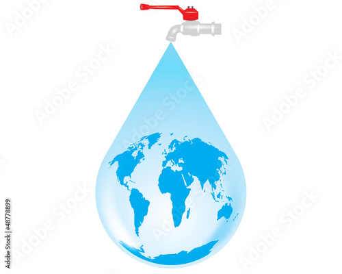 Vector earth water drop