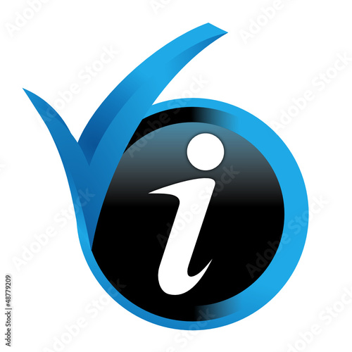informations sur bouton validé bleu