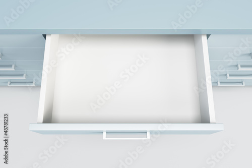 Canvas Print cupboard with opened drawer