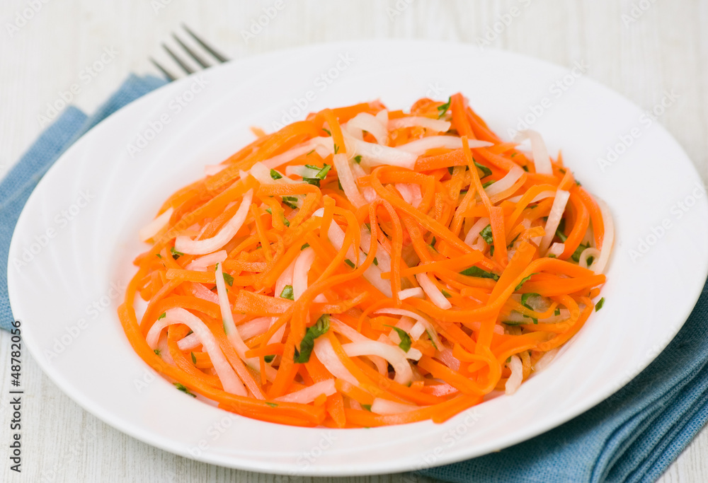 fresh vegetables salad with daikon radish and carrot fresh vegetables salad with daikon radish and carrot