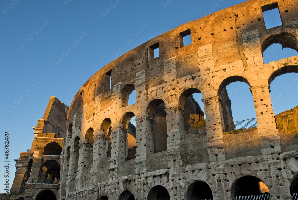 magnificent Colosseum in the first rays of sun