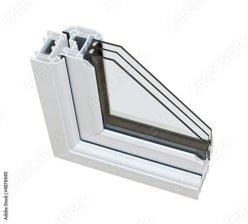UPVC triple glazing cross section