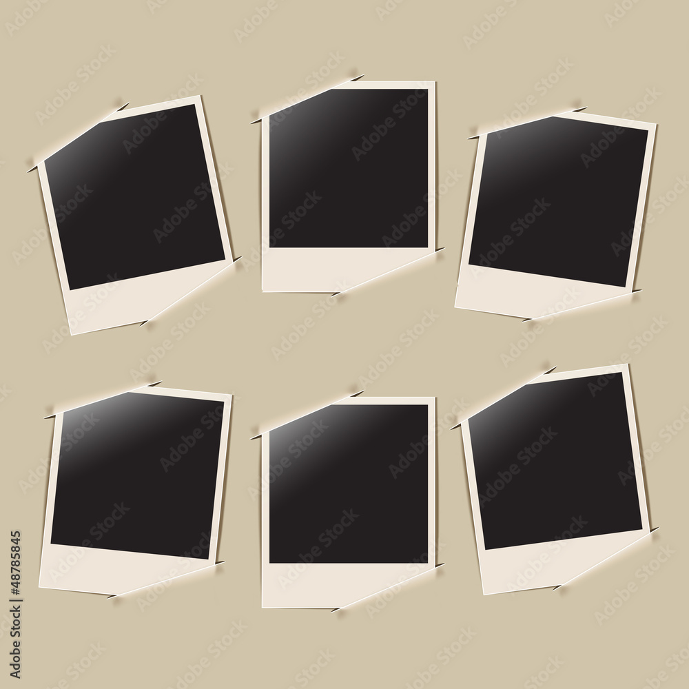 retro photo frames on album background retro photo frames on album background