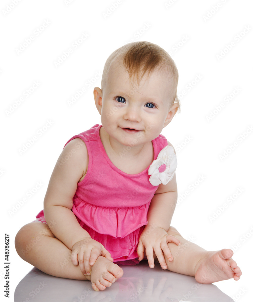 smiling little child baby . isolated on white smiling little child baby . isolated on white