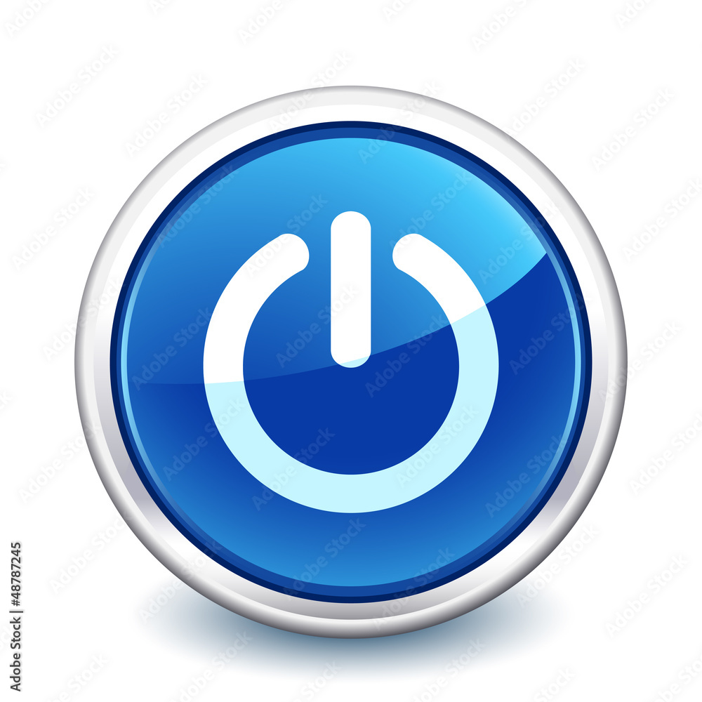 button blue power