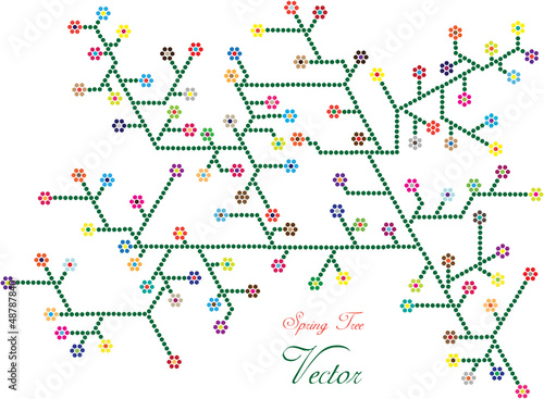 vector blooming spring tree branch