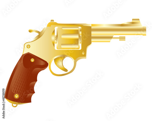Revolver from gilded metal