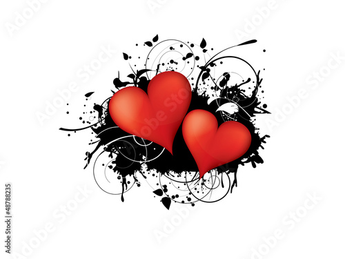 Gringe abstract background with hearts