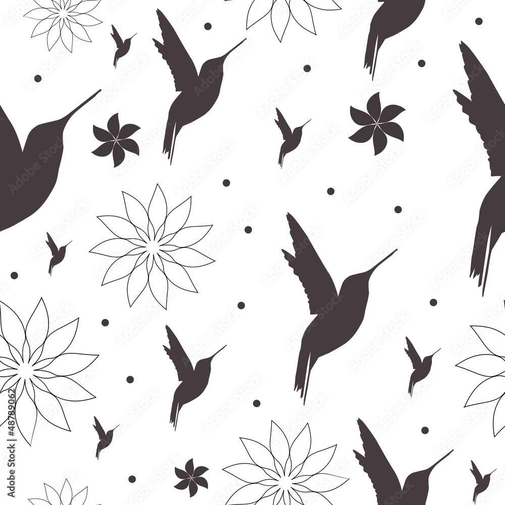 Seamless pattern with birds and flowers Seamless pattern with birds and flowers