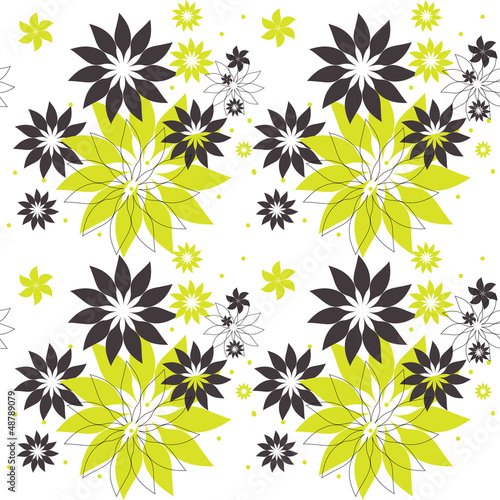 Seamless pattern with abstract flowers