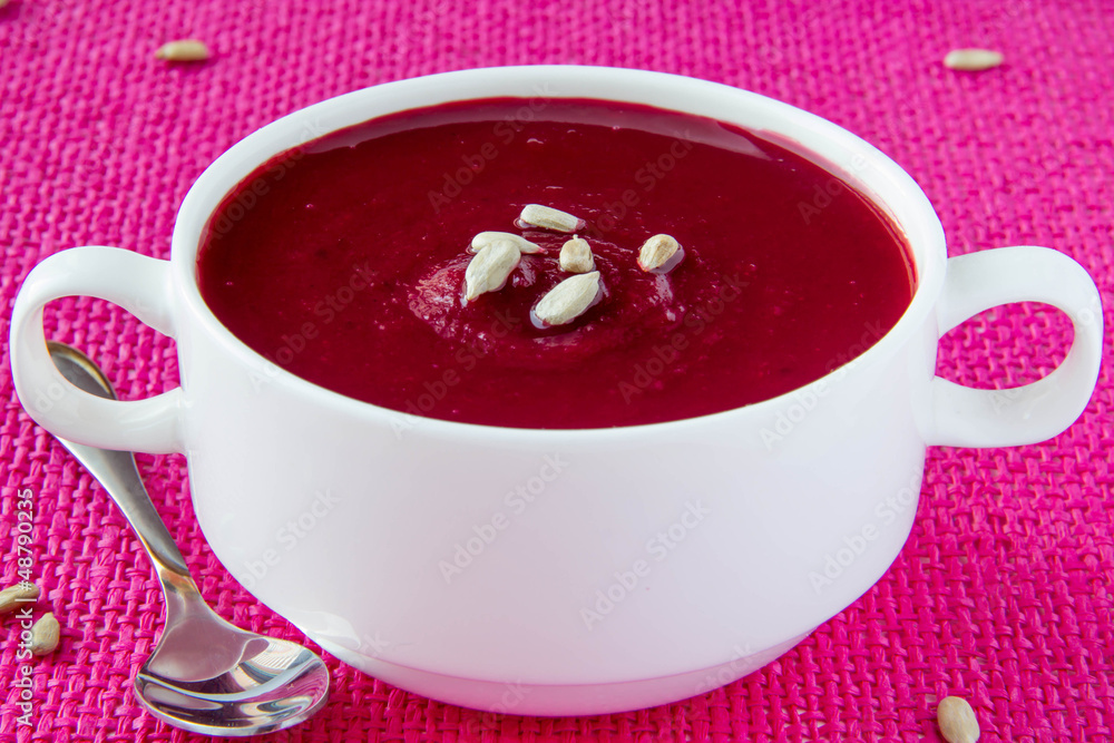 Beetroot cream soup with sunflower seeds Beetroot cream soup with sunflower seeds
