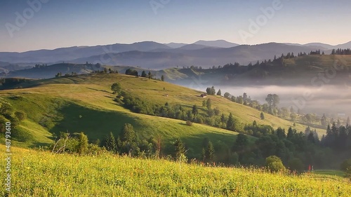 Wallpaper Mural Majestic sunset in the mountains landscape. Carpathian, Ukraine. Torontodigital.ca