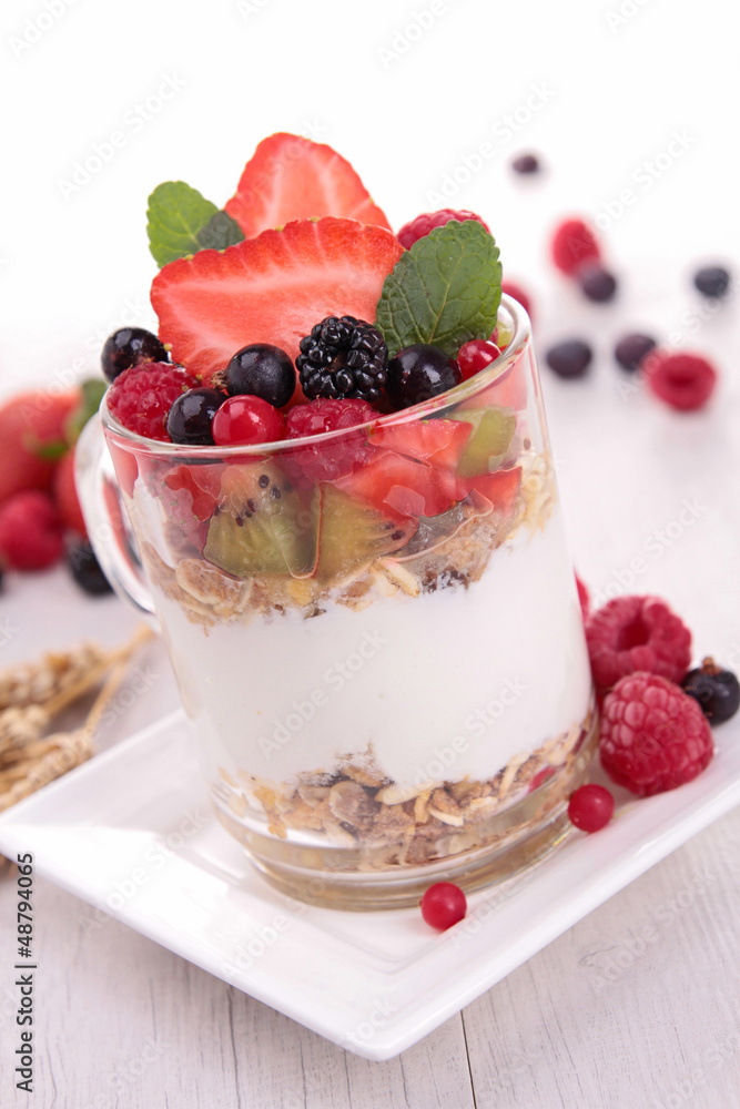 yogurt with muesli and berries yogurt with muesli and berries