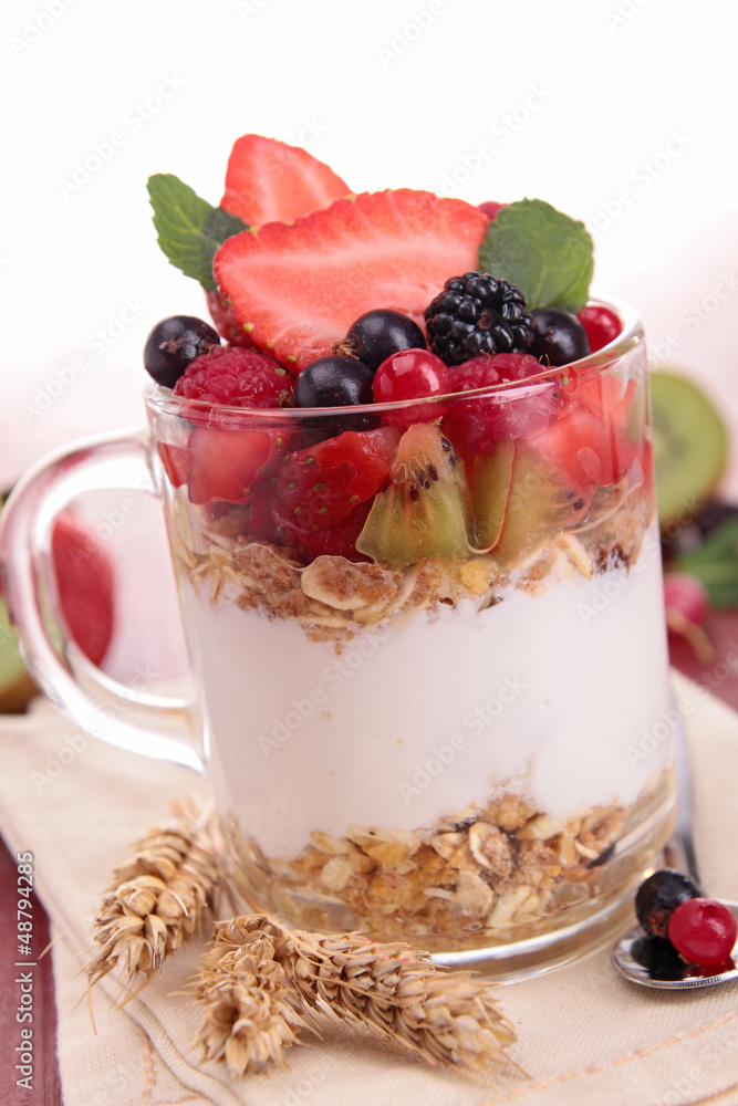 yogurt with muesli and berries yogurt with muesli and berries