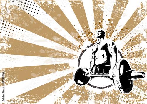 bodybuilder retro poster background