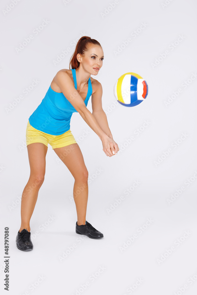 Woman playing volleyball