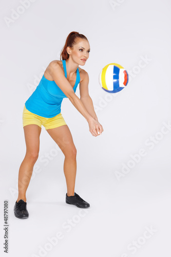 Woman playing volleyball