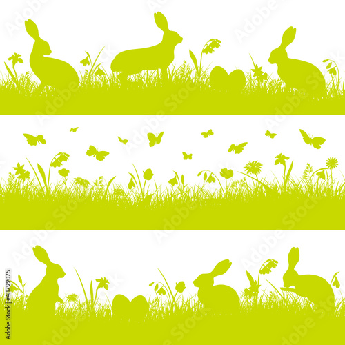 3 Green Easter Header Meadow Bunny