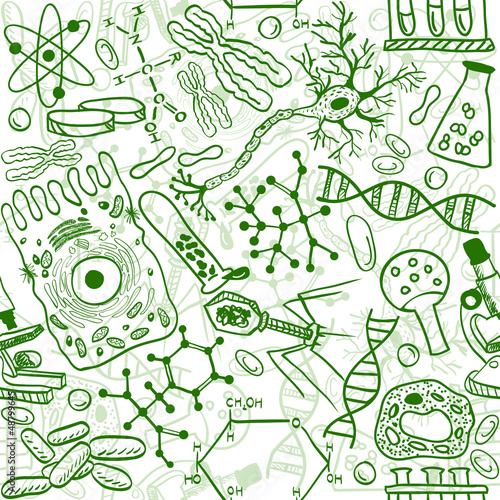 Biology seamless pattern
