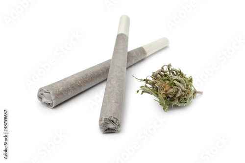 Two reefers with a Marijuana bud