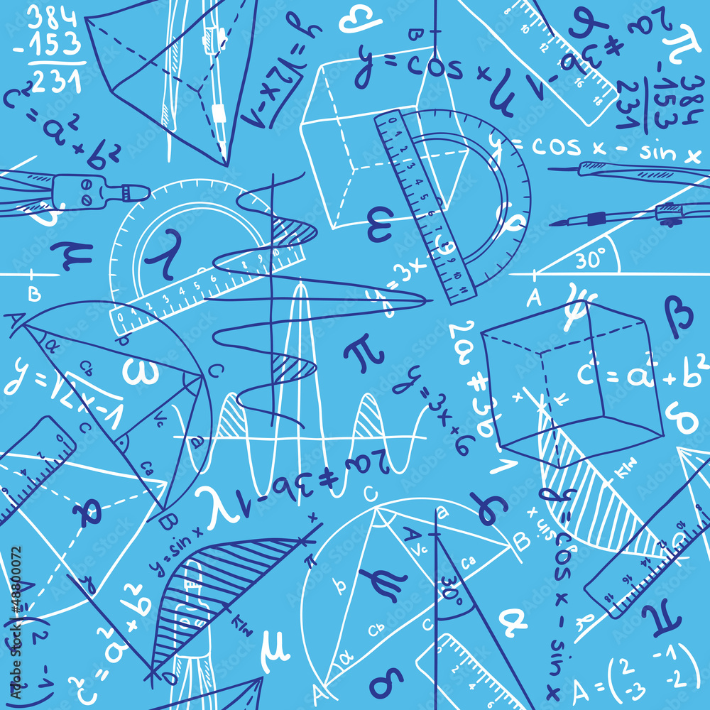 Fotografie Mathematics seamless pattern